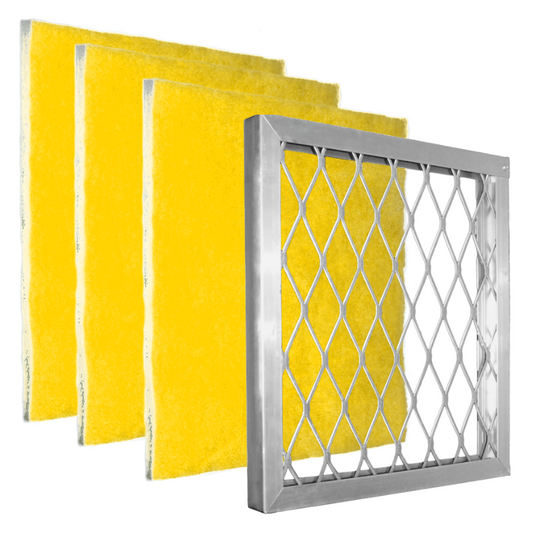 Starter pack with metal frame and three 1" Yellow Screen MERV 11 filters